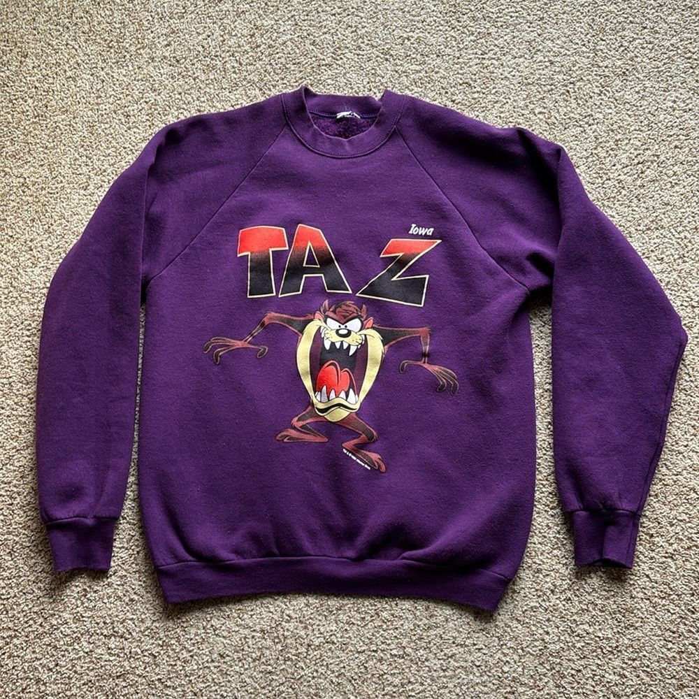 VTG 90’s 1995 Taz Tasmanian Devil Looney Tunes Warner Crew Neck Sweatshirt XL